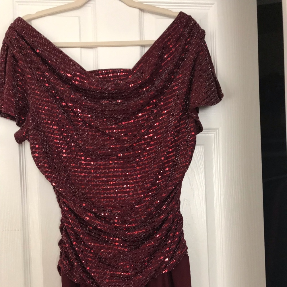 Striking Wedding Party Dress In Burgundy